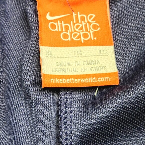 VTG Nike The Athletic Dept.  Warm Up Pants Dark Blue w/ Yellow Stripes Size XL - Picture 7 of 11
